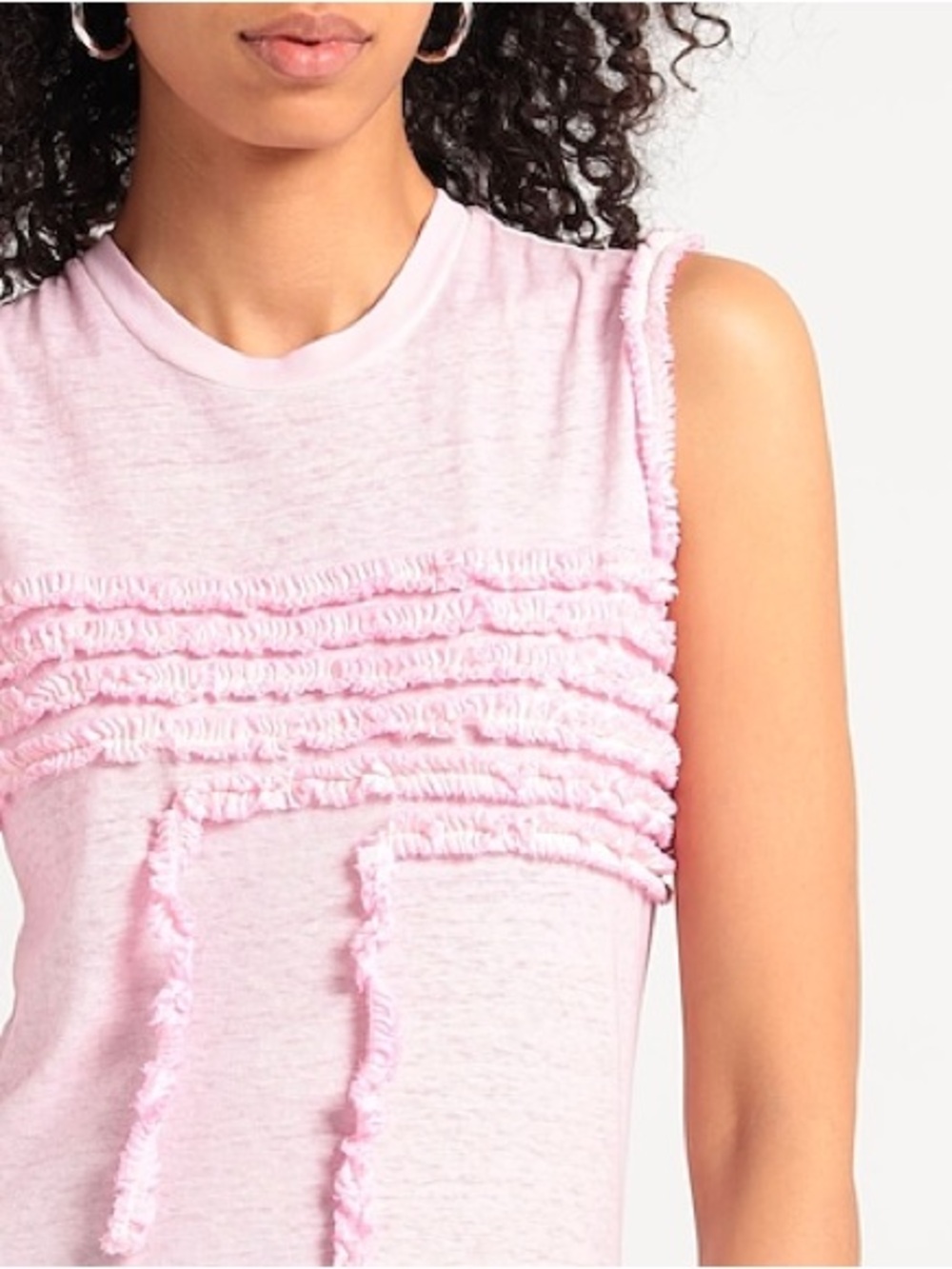 DSQUARED2 Pink Ruffle Trim Sleeveless Tank Top NWT